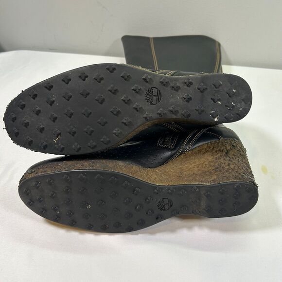 Timberland Leather Calf High Wedge Boots Women's 6.5 black - Picture 8 of 10